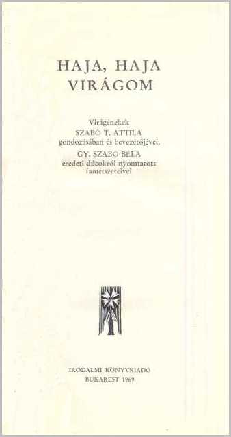 Haja, haja virágom. 