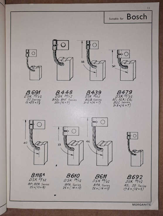 Morganite brushes for automobiles
