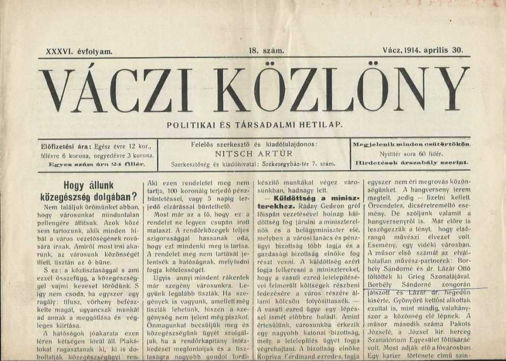 Váczi Közlöny