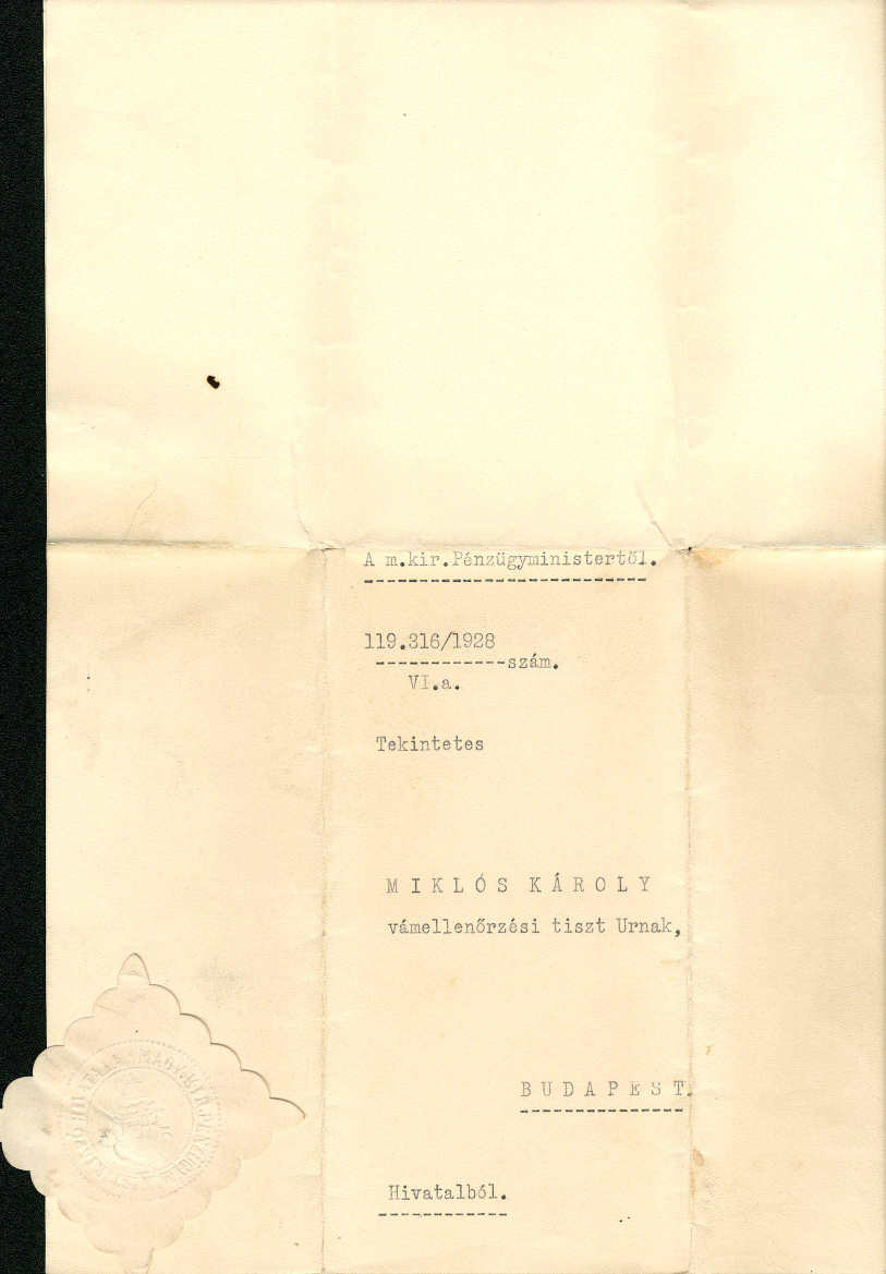 Vámellenőrzési főtiszt kinevezése