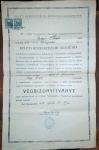 Végbizonyítvány Kunos Ignácz aláírásával