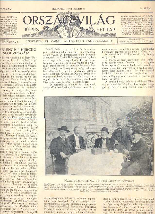 Ország Világ -képes hetilap- 1912 június 9. 