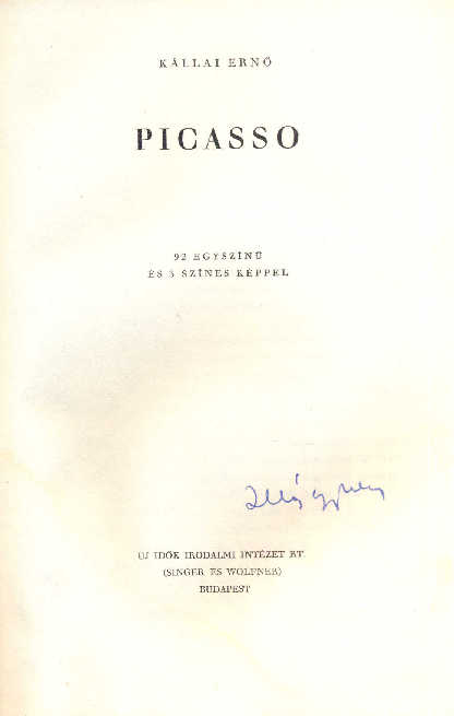 Kállai Ernő: Picasso