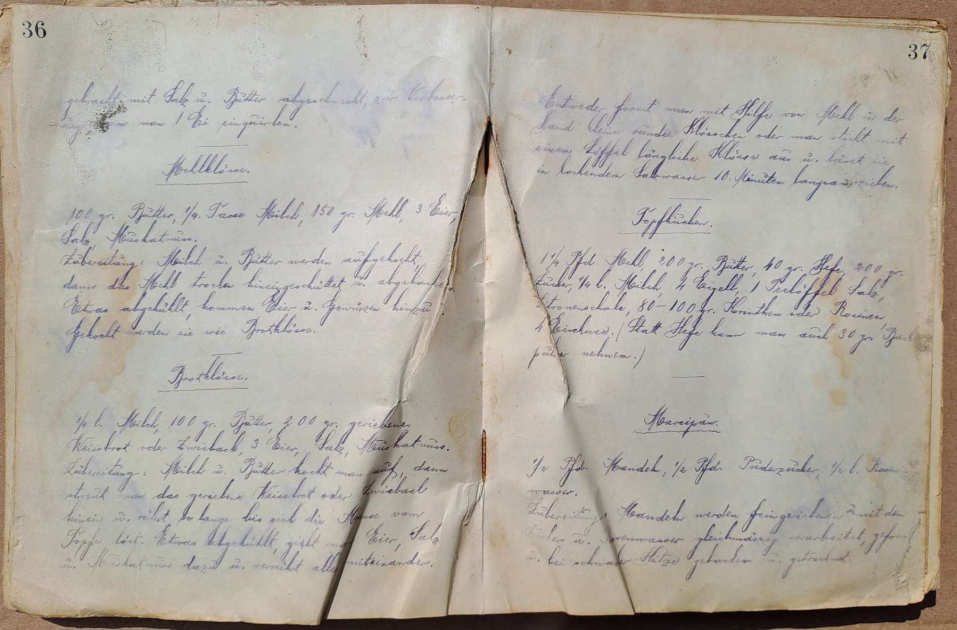 Kézzel írt receptes füzet