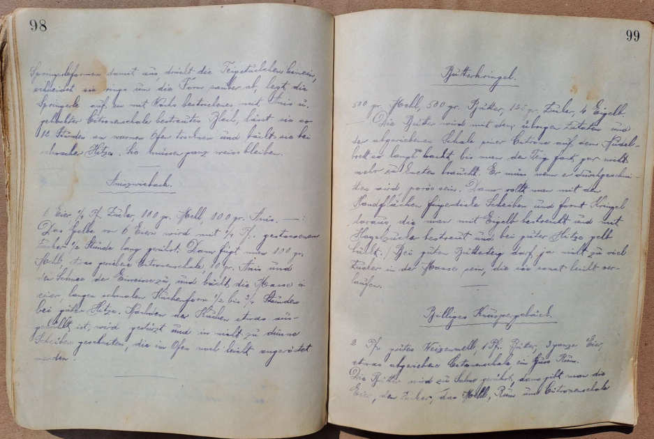 Kézzel írt receptes füzet