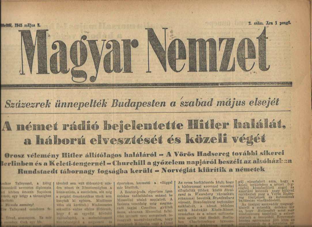 Magyar Nemzet 1945. május 3. 2. szám 