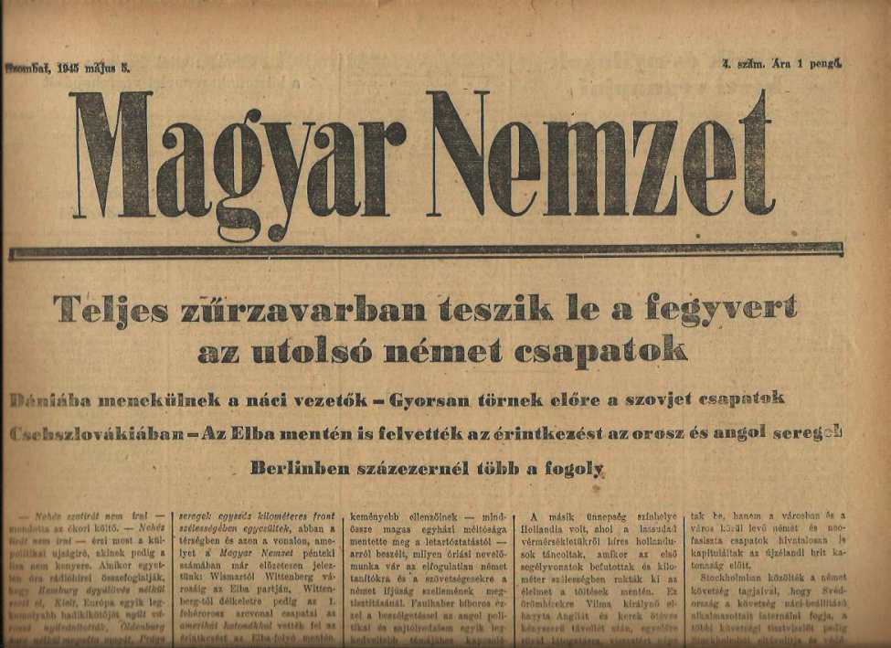 Magyar Nemzet 1945. május 5. 4. szám 