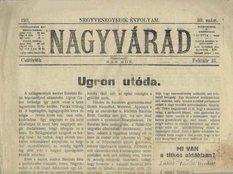 Nagyvárad társadalmi és gazdasági napilap