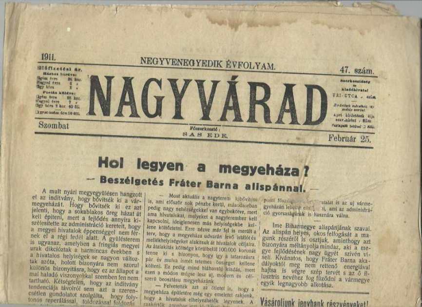 Nagyvárad társadalmi és gazdasági napilap