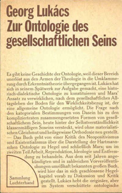 Zur Ontologie des gesellschaftlichen Seins