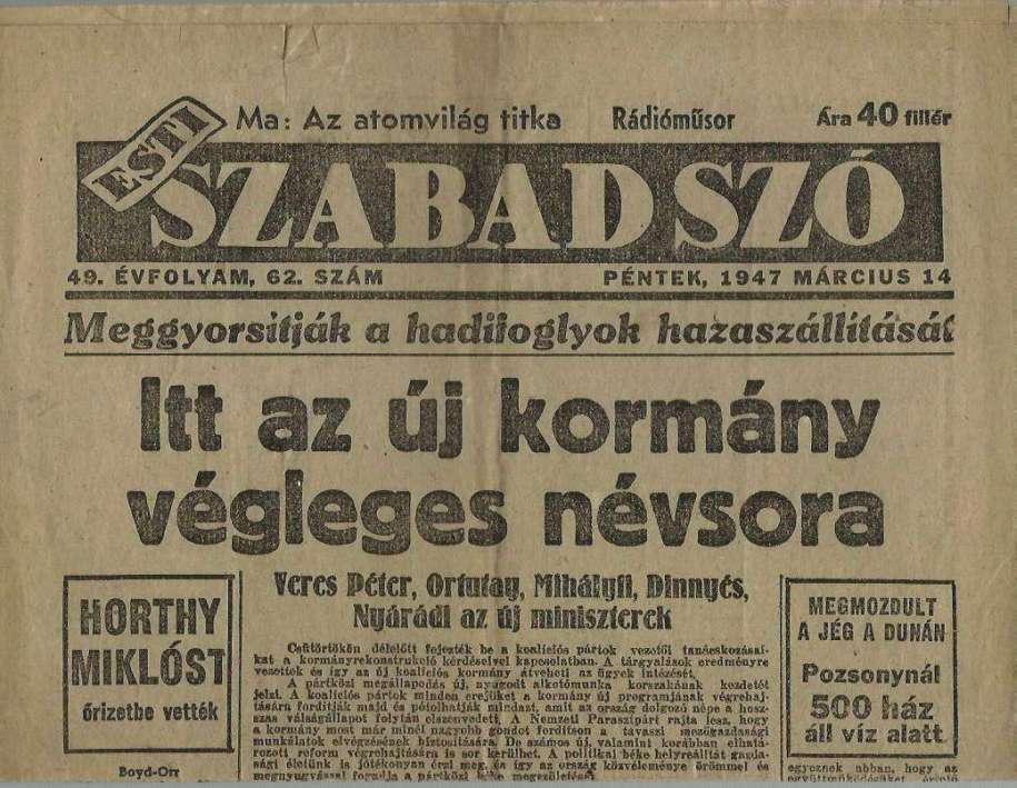 Esti Szabad Szó 1947