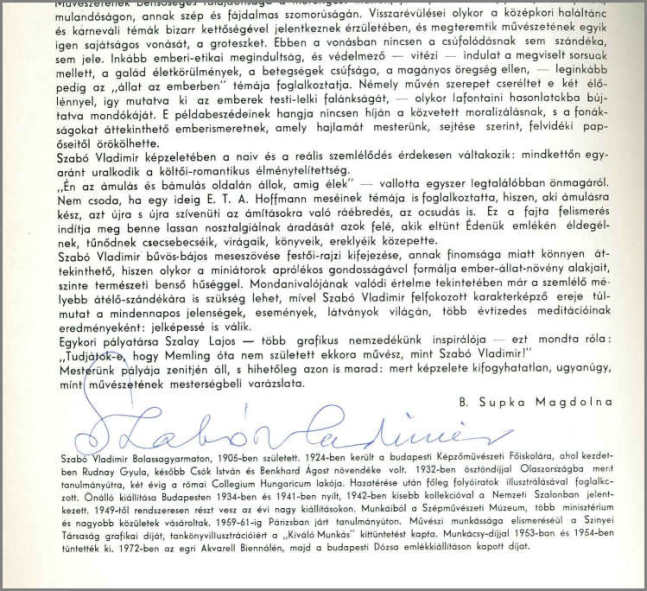 Szabó Vladimir. Aláírt.