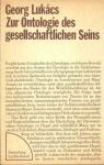 Zur Ontologie des gesellschaftlichen Seins