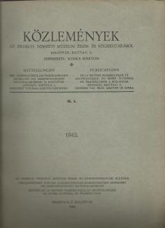 Közlemények az Erdélyi Nemzeti Múzeum Érem- és Régiségtárából