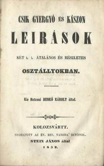 Csik, Gyergyó és Kászon leírások