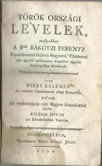 Mikes Kelemen: Törökországi levelek