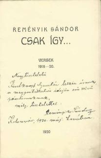 Reményik Sándor: Csak így…